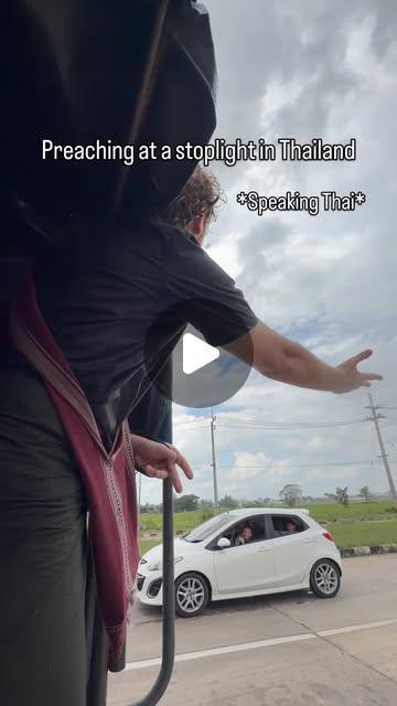 Preaching at a stoplight in Thailand